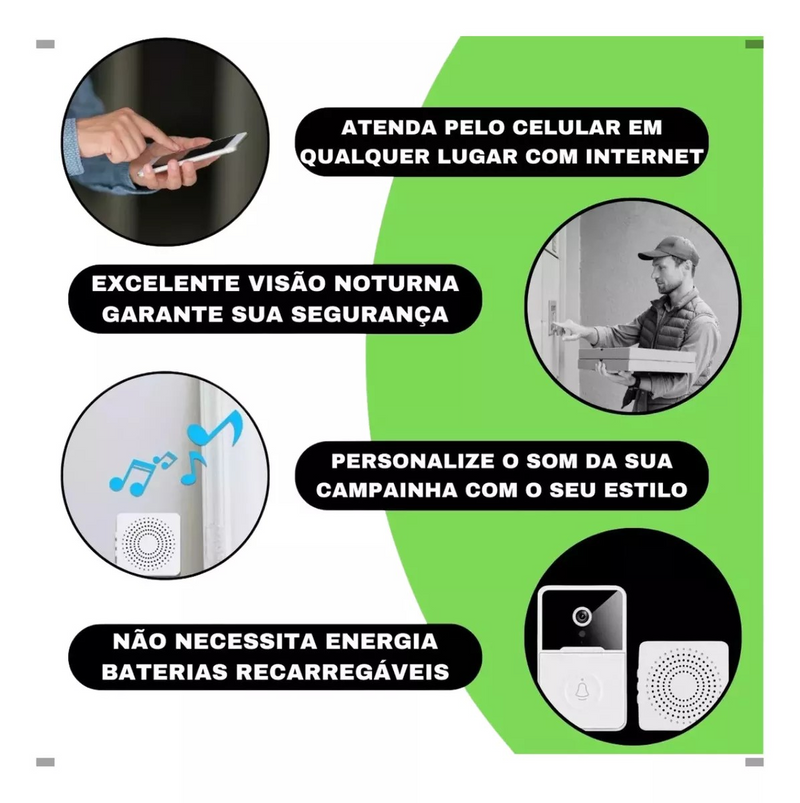 Campainha Inteligente Com Câmera Wifi