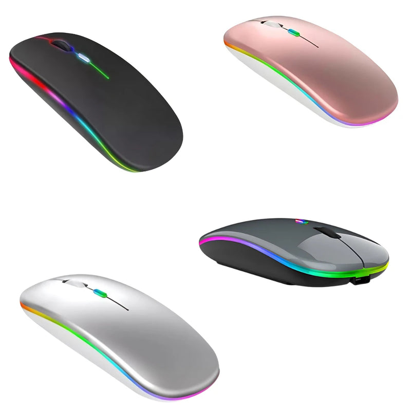 Mouse LED Sem fio, Recarregável e Ergonômico