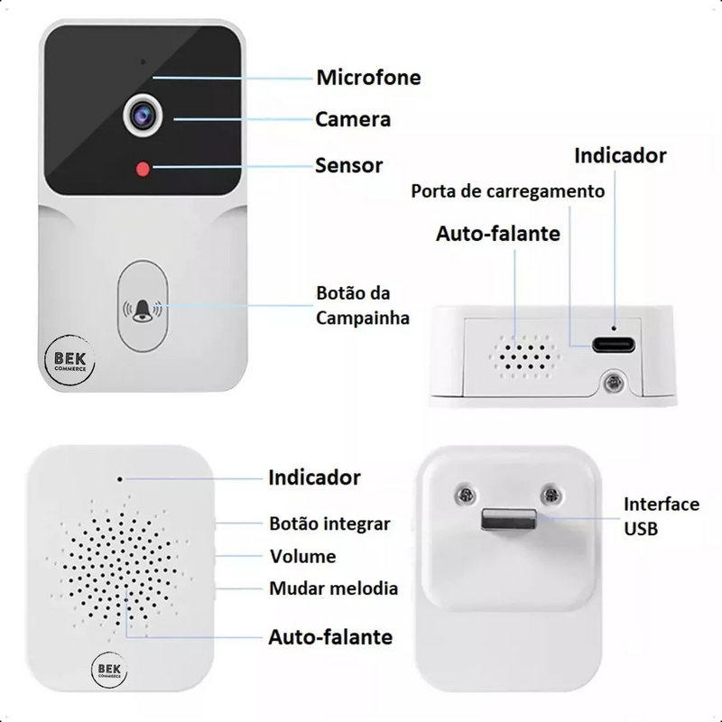 Campainha Inteligente Com Câmera Wifi